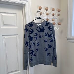Alexander Mcqueen - Allover Swallow Sweatshirt - Grey / Blue - Small